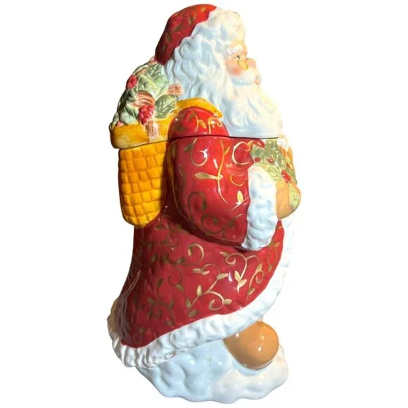HALLMARK Santa Ceramic Cookie Jar Gorgeous Vivid Colors Limited Edition 12" Tall